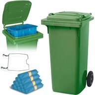 BRB-Lagertechnik M&uuml;lleimer BRB 120 Liter M&uuml;lltonne mit Halter f&uuml;r...