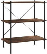 vidaXL B&uuml;cherregal, Regal mit 3 B&ouml;den Schwarz und Natur 80x40x92 cm