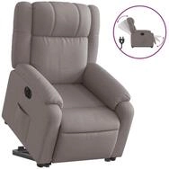 vidaXL Sessel Relaxsessel mit Aufstehhilfe Elektrisch Taupe Stoff