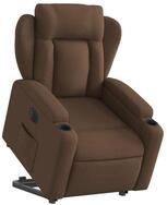 vidaXL Sessel Relaxsessel mit Aufstehhilfe Elektrisch Braun Stoff (1-St)