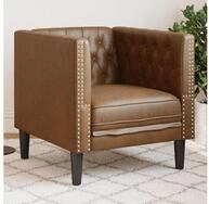 vidaXL Sessel, Chesterfield-Sessel Braun Kunstleder in Wildleder-Optik