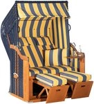 SunnySmart Strandkorb Rustikal 250 Plus, BxTxH: 125x90x160 cm, Halblieger,