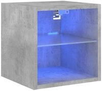 vidaXL TV-Wand TV-Wandschrank mit LED-Leuchten Betongrau 30x28,5x30 cm, (1-St)