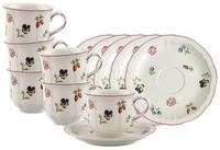 Villeroy & Boch Tasse Petite Fleur Kaffeetassen mit Untertassen 120 ml, 6-tlg.,