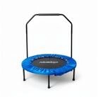 relaxdays Fitnesstrampolin Trampolin mit Haltestange &Oslash; 102 cm, blau, 102 cm