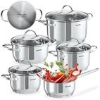 tectake Topf-Set Kochtopfset Bologna II 9-tlg., f&uuml;r Induktion geeignet,...