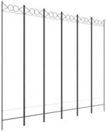 vidaXL Paravent, 6-tlg. Raumteiler Wei&szlig; 240x200 cm Stoff