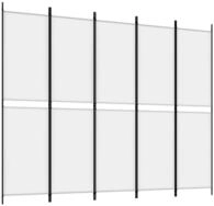 vidaXL Raumteiler 5-tlg. Paravent Wei&szlig; 250x200 cm Stoff, 1-tlg.