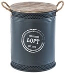 Kobolo W&auml;schekorb Aufbewahrungsbox LOFT ANTHRAZIT aus Metall und Holz (St&uuml;ck,...