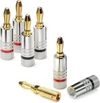 conecto conecto Bananenstecker 4er-Set Professionell, f&uuml;r alle Lautsprecherkab