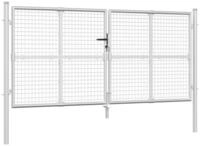 vidaXL Gartentor NA Mesh-Gartentor Silbern 300x175 cm Verzinkter Stahl...