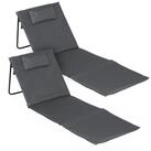 Spetebo Gartenliege Strandmatte 2er Set klappbar mit verstellbarer R&uuml;ckenlehne,