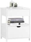 SoBuy Nachttisch FRG258, Nachtschrank Beistelltisch schmal, 2 Schubladen 2...