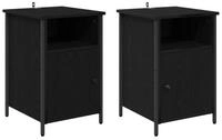 vidaXL Nachttisch Nachttisch 2 pcs Schwarz Eichen-Optik 40 x 42 x 60 cm (2-St)