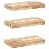 vidaXL Regal Schweberegale 3 Stk. 60x20x4 cm Massivholz Unbehandelt, 3-tlg.
