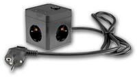 ChiliTec Steckdose Steckdosen-W&uuml;rfel 3-fach mit USB-A&C & Schalter sw