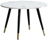 Wohnling Couchtisch WL6.974 Marmor Optik Wei&szlig; 60 cm Wohnzimmertisch Tisch...
