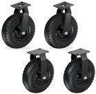 relaxdays Schwerlastrolle Bockrolle und Lenkrolle Set 3.00-4, Schwarz-Schwarz