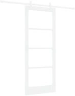 vidaXL Haust&uuml;r Schiebet&uuml;r Wei&szlig; 83 x 202 cm Massivholz Kiefer und Glas (1-St)