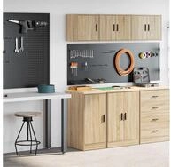 vidaXL Schrankmodule Garagenschr&auml;nke 2 Stk. Sonoma-Eiche Holzwerkstoff