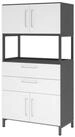 HAMMERBACHER Aktenschrank Kombischrank FlexWall 4OH 1offen Sockel graphit/wei&szlig;