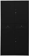 vidaXL Aktenschrank B&uuml;roschrank Schwarz 90x40x180 cm Stahl