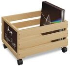 relaxdays Aufbewahrungsbox Schallplatten Kiste Bambus