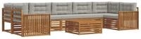 vidaXL Gartenlounge-Set Outdoor-Sofagarnitur mit Kissen 8 pcs Nat&uuml;rlich und
