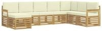 vidaXL Gartenlounge-Set Outdoor-Sofagarnitur 8 pcs Wei&szlig; und Creme 306 x 187,5...