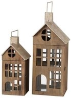 BOLTZE Kerzenlaterne Marling, 2er Set, aus Holz, Skandinavisches Design