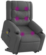 vidaXL Sessel Elektrischer Massagesessel mit Aufstehhilfe Dunkelgrau Stoff...