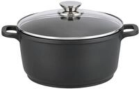 Elo Kochtopf ALUCAST, &Oslash; 20 cm, Schwarz, mit Glasdeckel, Aluminiumguss,