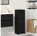 vidaXL Waschtisch, Badezimmerschrank mit T&uuml;r Schwarz Eichen-Optik 30 x 30 x 95...