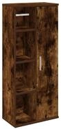 vidaXL Badezimmer-Set Badezimmerschrank mit Rollenhalter R&auml;uchereiche 39x22x90...