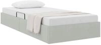 vidaXL Bett Aufbewahrungsbett mit Matratze Hellgrau 100 x 203 cm Samt (1-tlg)