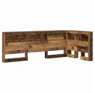 vidaXL Bett Aufbewahrungskopfteil mit Regal Altholz 90 cm Holzwerkstoff (1-tlg)