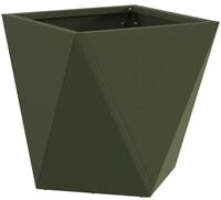 vidaXL Blumentopf Pflanzk&uuml;bel Olive Gr&uuml;n 30 x 30 x 30 cm Stahl (1 St)