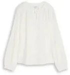 TOM TAILOR Langarmbluse Blusen & Shirts Crinkle Bluse mit Bindeband wei&szlig; S (36)