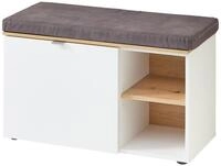 Innostyle Schuhbank in Wei&szlig; matt, mit Sitzkissen - 78x50x38cm (BxHxT)