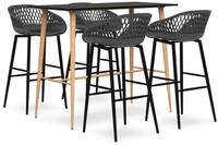 vidaXL Essgruppe 5-tlg. Bar-Set Schwarz und Grau, (4-tlg)