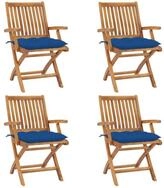 vidaXL Gartenstuhl Klappbare Gartenst&uuml;hle mit Kissen 4 Stk. Massivholz (4 St)