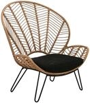Dehner Gartenstuhl Korbsessel Venezia, 112 x 102 x 78 cm, Trendy Loungesessel in
