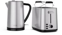 Klarstein Fr&uuml;hst&uuml;cks-Set Verosteel (2-tlg), Toaster mit Br&ouml;tchenaufsatz 800W