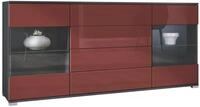 Vladon Sideboard Bari V2 (Kommode mit 2 T&uuml;ren, 4 Schubladen und 2 flexible