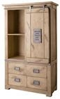 Massivmoebel24 Dreh-/Schwebet&uuml;renschrank RAILWAY (Mango 90x45x150 whitewash...