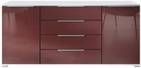 Vladon Sideboard Linio V2 (Moderne Kommode, mit 2 T&uuml;ren & 4 Schubladen), Wei&szlig;