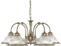 Searchlight H&auml;ngeleuchte American Diner 5Lt Pendant - Antique Brass & Ribbed...