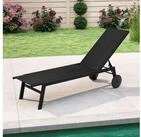 COSTWAY Gartenliege, 1 St., Liegestuhl mit Rollen, 6-stufig verstellbar