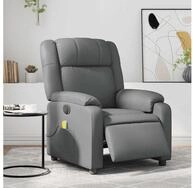 vidaXL Sessel vidaXL Massagesessel Elektrisch Grau Kunstleder