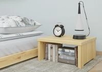 ERST-HOLZ Nachtkommode Stabile Bettkommode ohne Schublade Kiefer Massiv Natur,